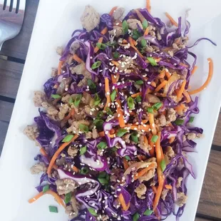 a plate of asian food