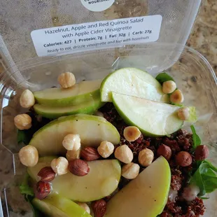 Hazelnut apple and quinoa salad with a tasty vinaigrette. Mmmm...