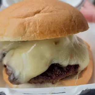 Mushroom and cheeseburger with pepper jack cheese