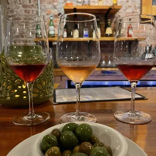 Rose flight and olives