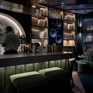 Vinyl wall and bar area