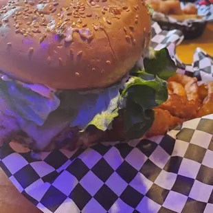 Western BBQ burger from a different angle.