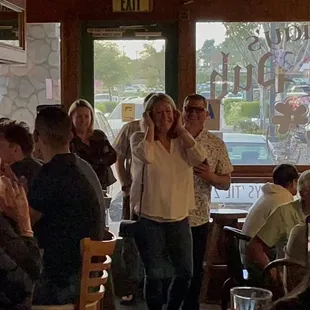 The moment the entire Pub yell SURPRISE!!! That was Awesome!!!