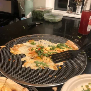 Chef's first time making pizza I guess