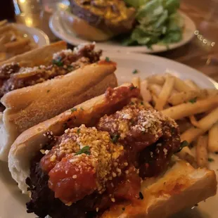Eggplant &quot;Meat Balls&quot; &amp; Meat Loaf Sandiwch in the back ~ $13/each!