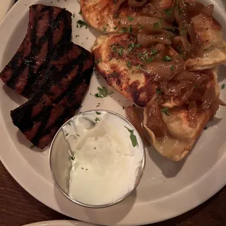 Pierogies & Grilled Kielbasa Plate