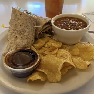 Thai wrap with hamburger soup!