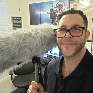 Getting ready to record some interviews outside