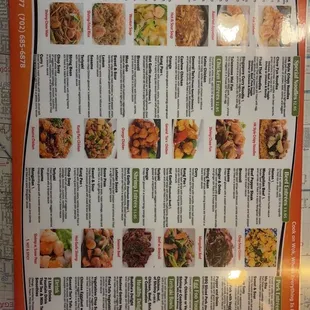 a menu for a restaurant