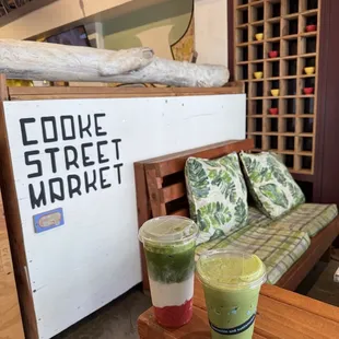 Strawberry Matcha Latte and Matcha Milk Tea