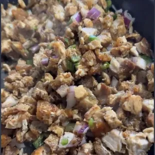 a pan of food