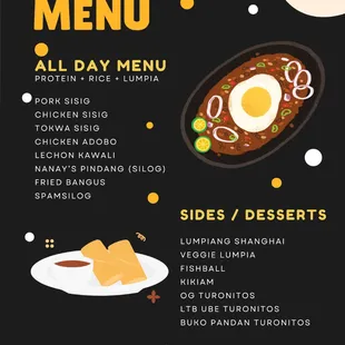 a menu for a restaurant