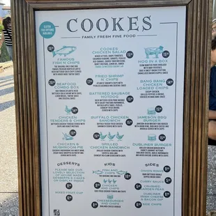 Cooked of Dublin Menu