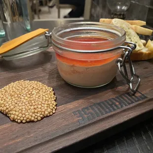 Chicken liver mousse with mustard caviar