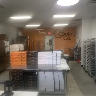 Behind counter