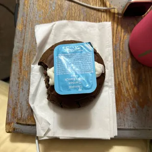 Chik fil a sauce container for scale. This cookie is in NO way worth almost $5