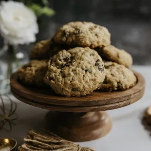 a plate of cookies on a table