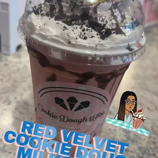 Red velvet Cookie Dough Shake