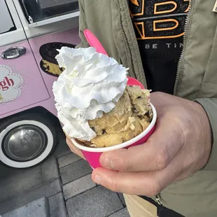 Two scoops and whipped cream