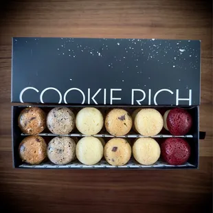 a box of cookies on a table