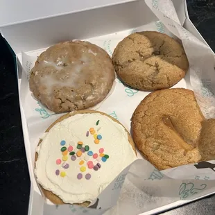 Delicious 4 pack - frosted oatmeal, snickerdoodle, salted caramel and iced sugar cookie.
