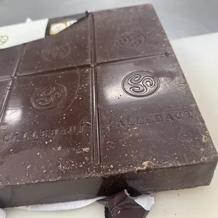 Extra labor of love, chopping chocolate by hand for some of the cookies.