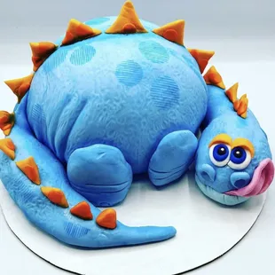 a blue dragon cake