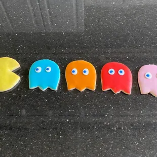 Cute PAC Man cookies for our party!