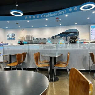 the interior of a bakery