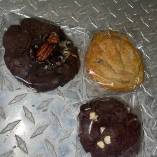 three different kinds of cookies
