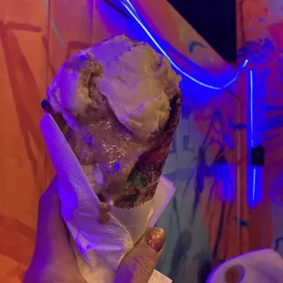 Funfetti waffle cone with Def Leppard icecream. Absolutely amazing!