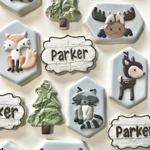 a variety of decorated cookies