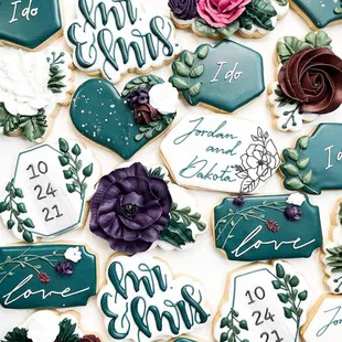 a close up of decorated cookies