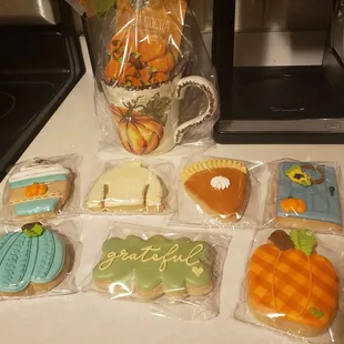 Man oh man, variety of decorated cookies for fall.