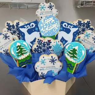 Custom Cookie Basket with logo cookies!