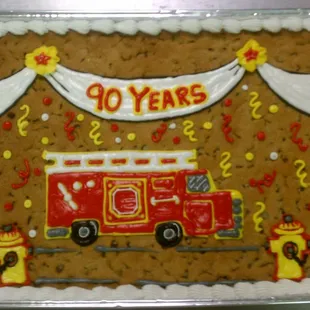 90 years fireman cookie cake!
