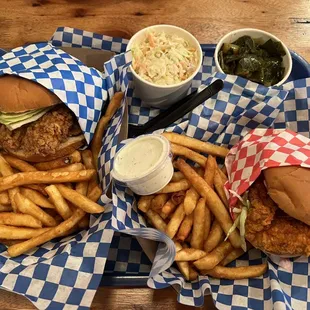 Chicken sandwich and fries