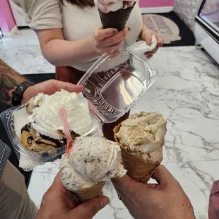 Cheers to yummy ice cream!