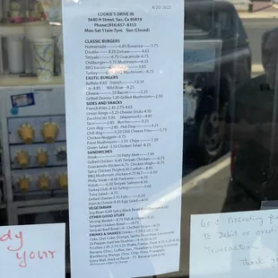 menu