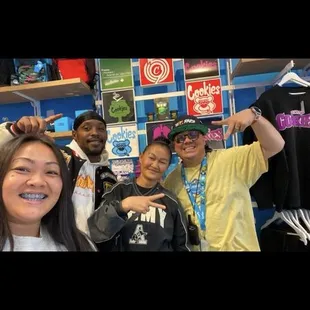 I hate this angle!!! My sissy suggested we take a pic for her google review lol here is me, my man's, my sis and John Paul