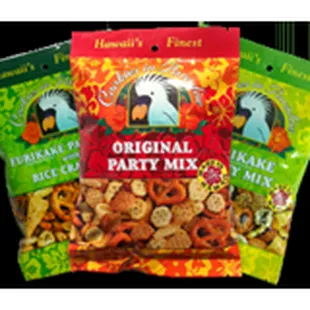 three bags of party mix