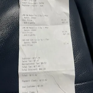 My receipt.