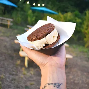 Double Chocolate cookies &amp; Butter Almond Crunch ice cream