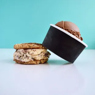 Cookies&amp;Cream Ice Cream with Snickerdoodle Cookies + Scoop of Milky Chocolate