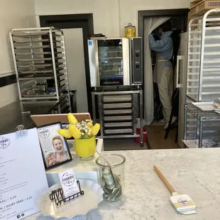 a baker working in a bakery