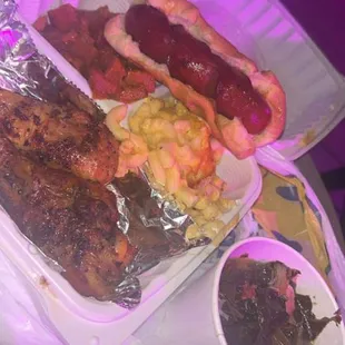 Customer plate from Soul Food Wednesday vendor event.