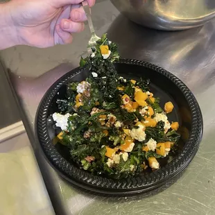 a plate of kale salad