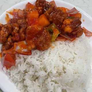 R17. HK Style Sweet & Sour Pork Over Rice