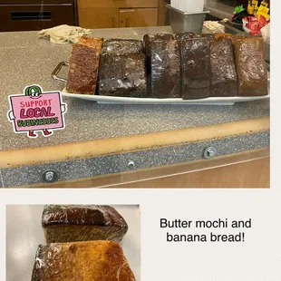 Butter mochi and banana bread
