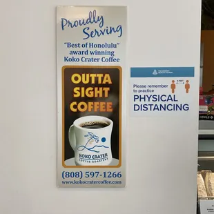 a sign for a coffee shop